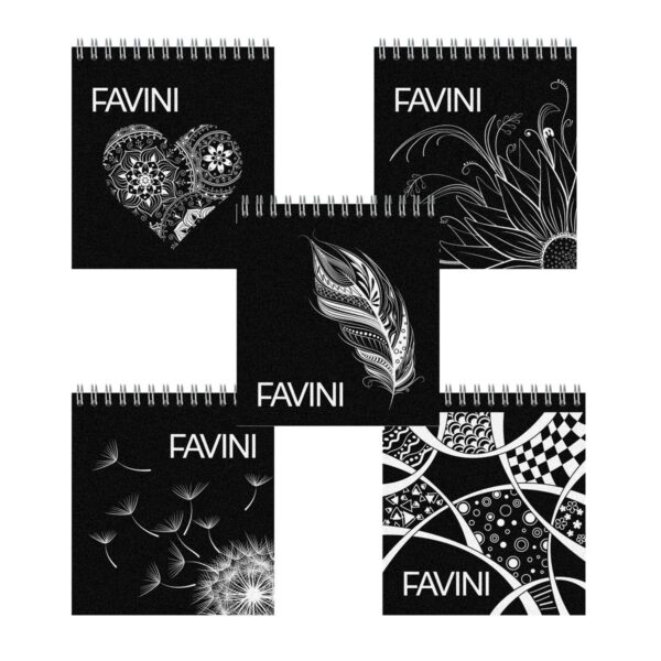 Скицник FAVINI - 9х10 черен перлен