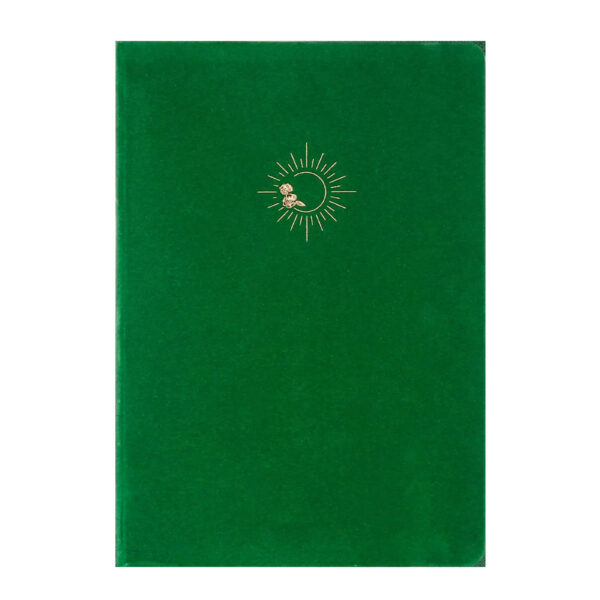 Тефтер А5/96л. твърда корица с метален кант, Bujo suede, ред - тъмно зелен