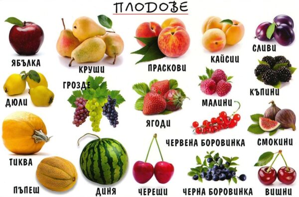 Мини табло: Плодове